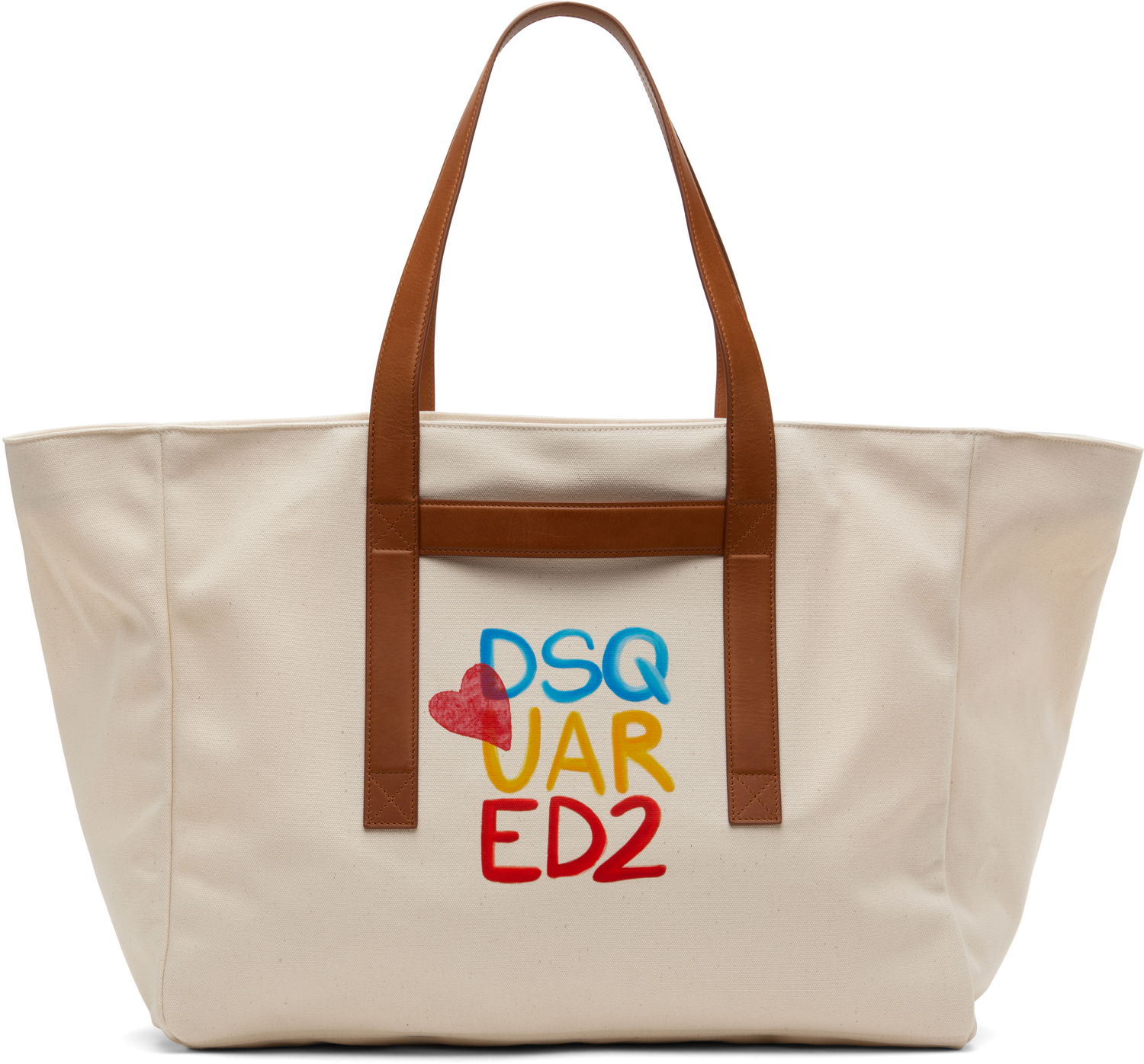 Tote bag DSQUARED2 Dsquared2 Summer Lovers Canvas Tote Bag Bijela | SPM0104-00308367-5089, 0