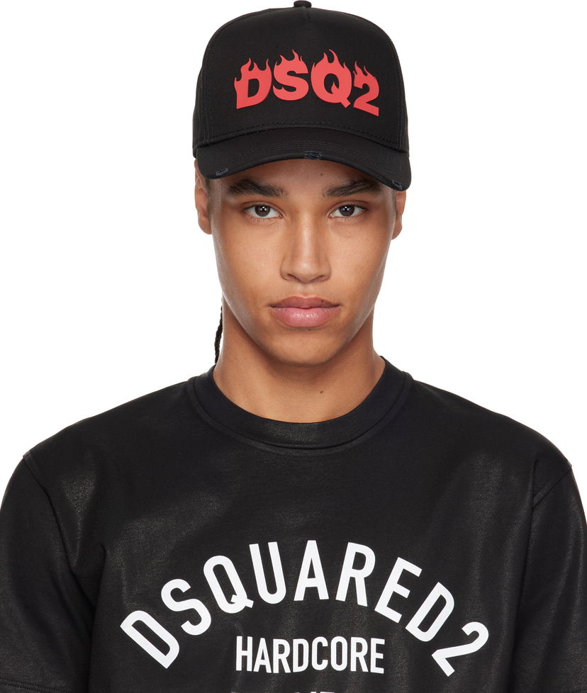 Kapa DSQUARED2 Dsquared2 Baseball Cap with Flames Logo Crna | BCM0915-05C00001-2124
