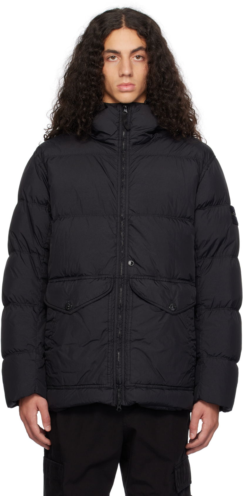Pernata jakna Stone Island Stone Island Crinkle Reps R-NY Down Jacket Crna | 811540723