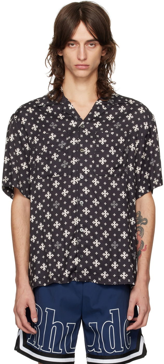 Košulja Rhude Patterned Shirt Crna | RHPF24SR02450