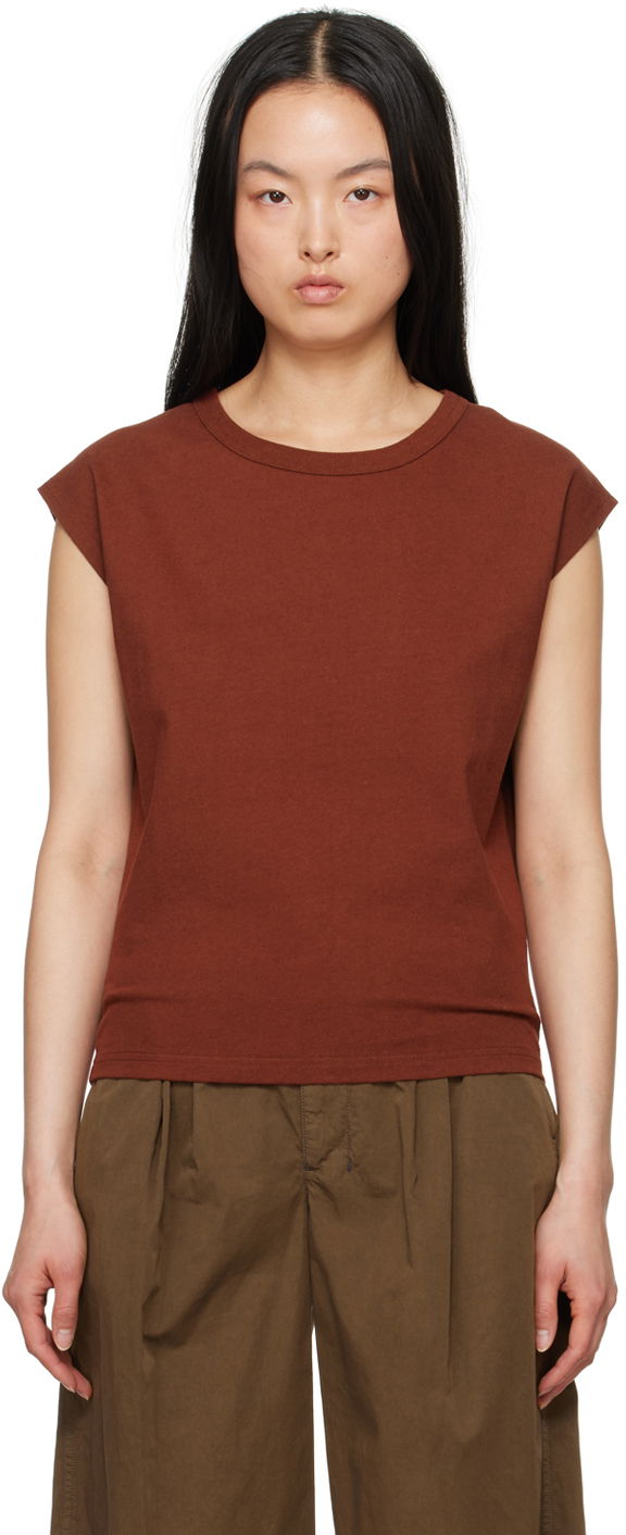 Majica bez rukava LEMAIRE LEMAIRE Cap Sleeve T-Shirt Crvena | TO1167 LJ1010