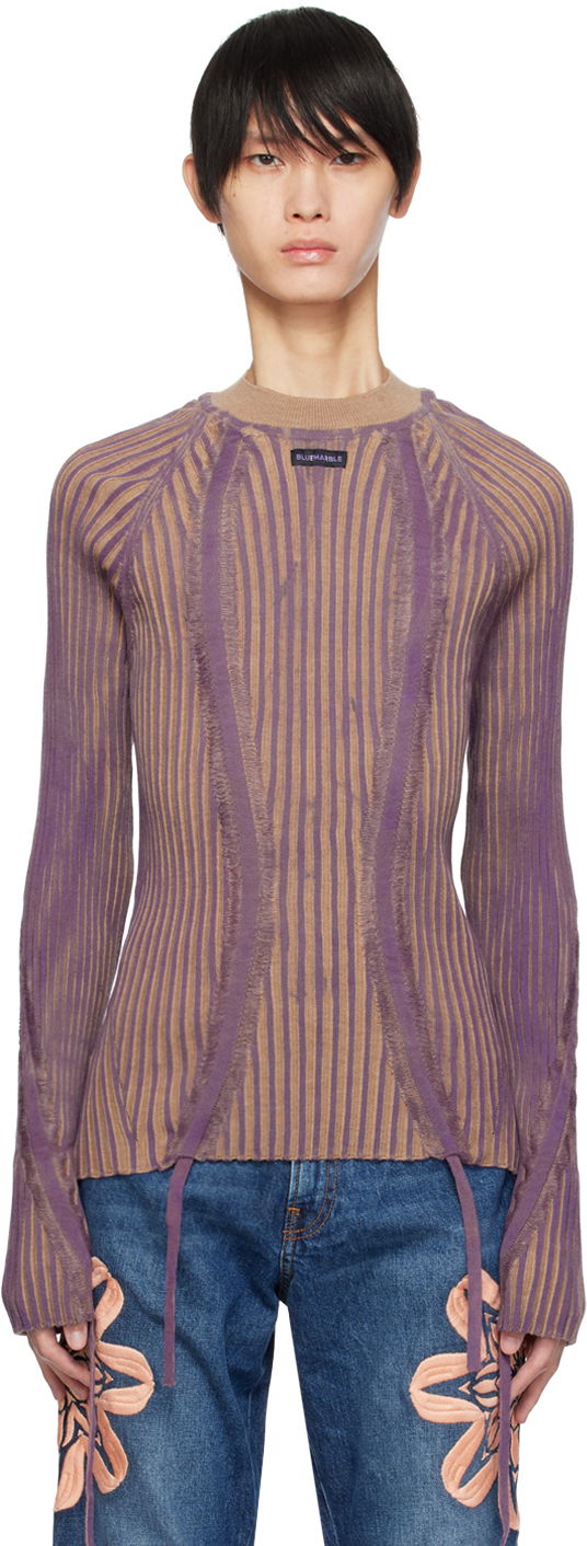 Džemper Bluemarble Drawstring Detail Sweater Ljubičasta | SW26 KN21B23 BEI