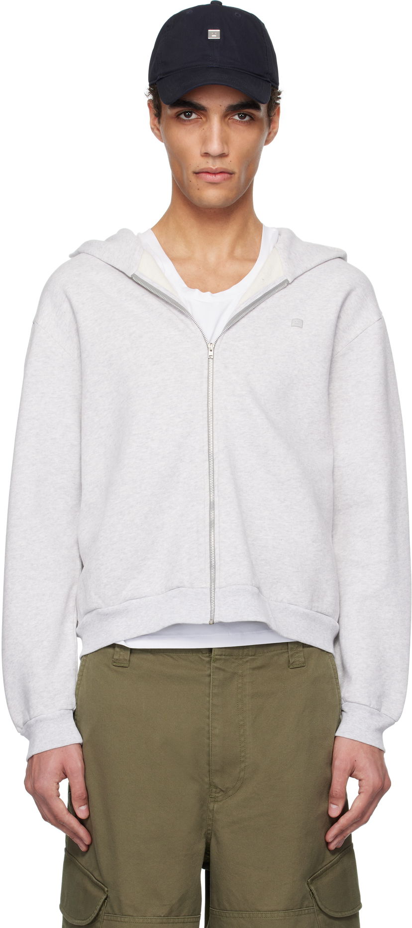Dukserice Acne Studios Acne Studios Zip-Up Hoodie Siva | CI0184-