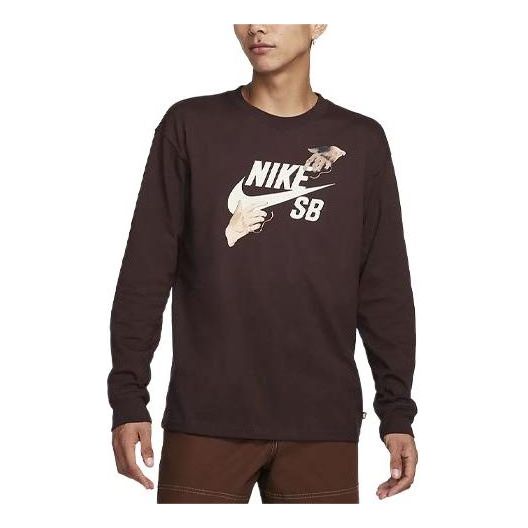 Majica kratkih rukava Nike SB Skate Long-Sleeve T-Shirt Smeđa | FQ7682-227
