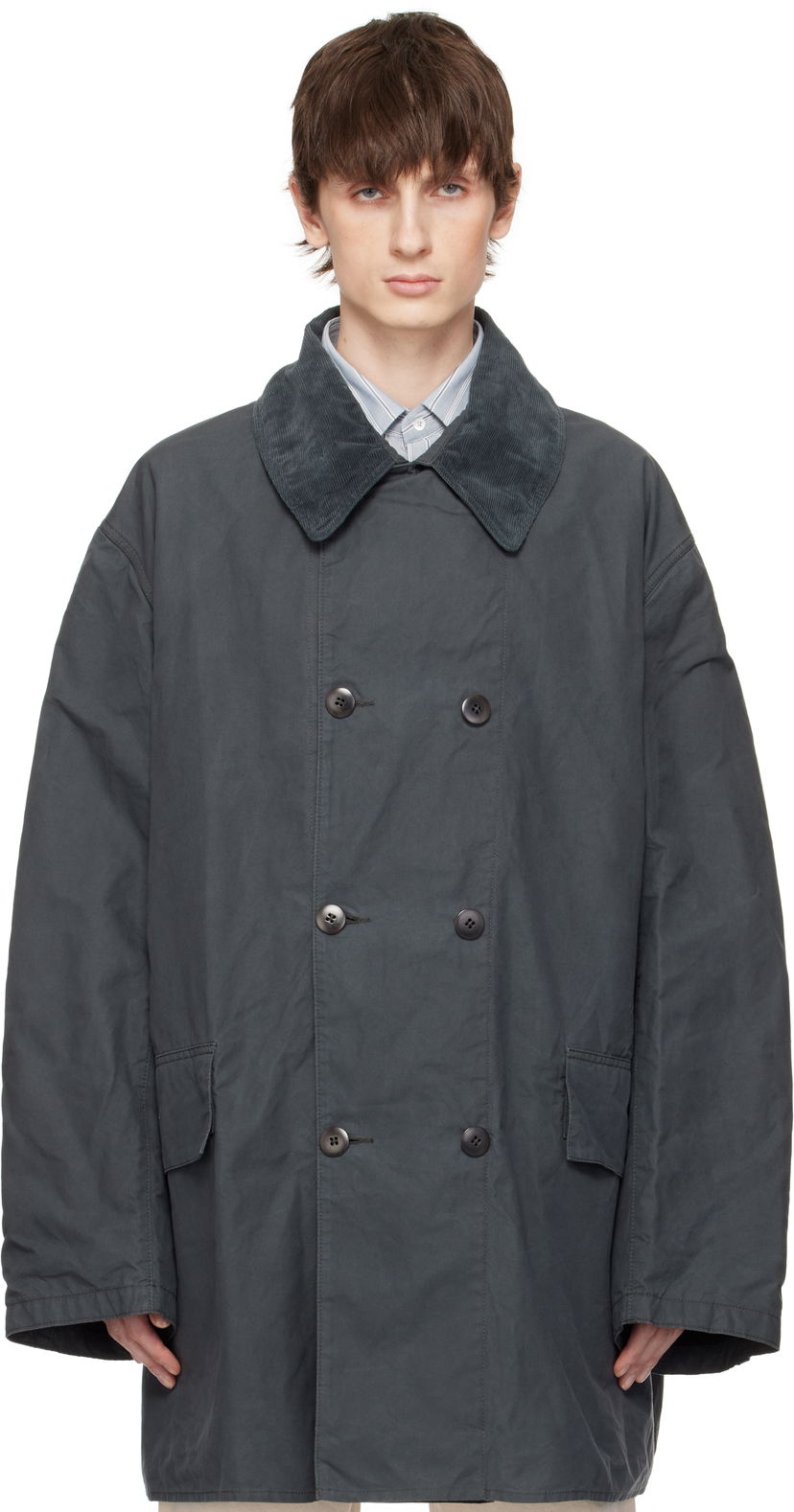 Trenčkot Maison Margiela Maison Margiela Cotton Caban Jacket Siva | S50AM0633 M35282