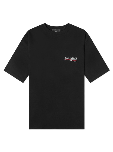 Majica kratkih rukava Balenciaga Oversized Political Campaign Logo Tee Crna | 641675-TKVJ1-1070
