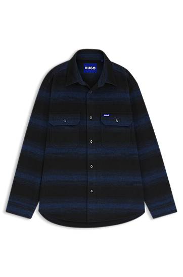 Košulja BOSS Oversized-fit shirt with shadow stripe Višebojno | 50549801