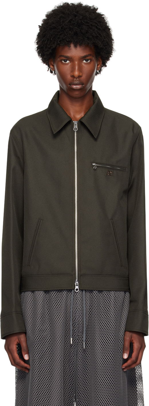 Bomber jakna Courrèges Signature Retro Zip-Up Jacket Zelena | 324CBL204PL0056