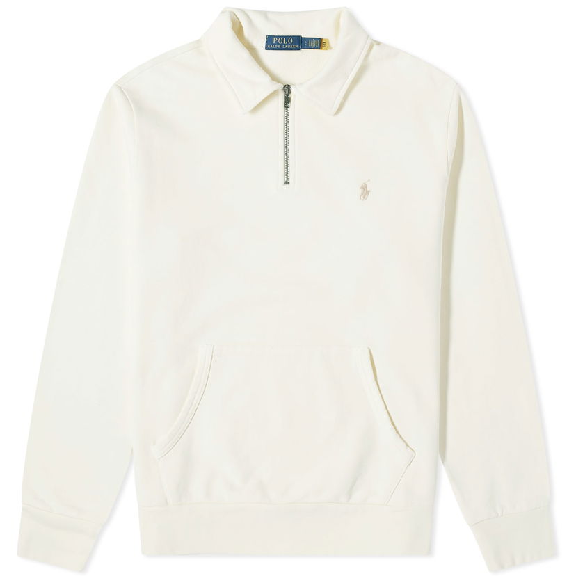 Džemper Polo by Ralph Lauren Polo Ralph Lauren Men's Loopback Half Zip Sweat Clubhouse Cream Bijela | 710934601001