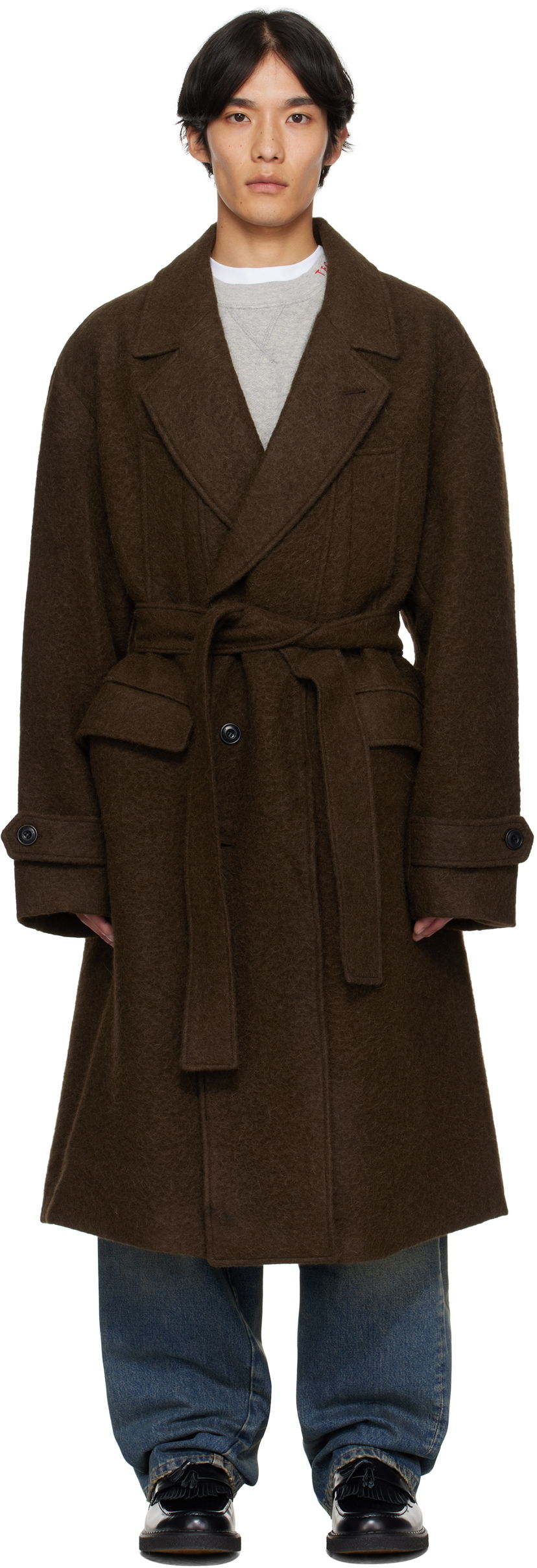 Kaputi Andersson Bell Andersson Bell Mattia Shaggy Wool Robe Coat Smeđa | awa714m