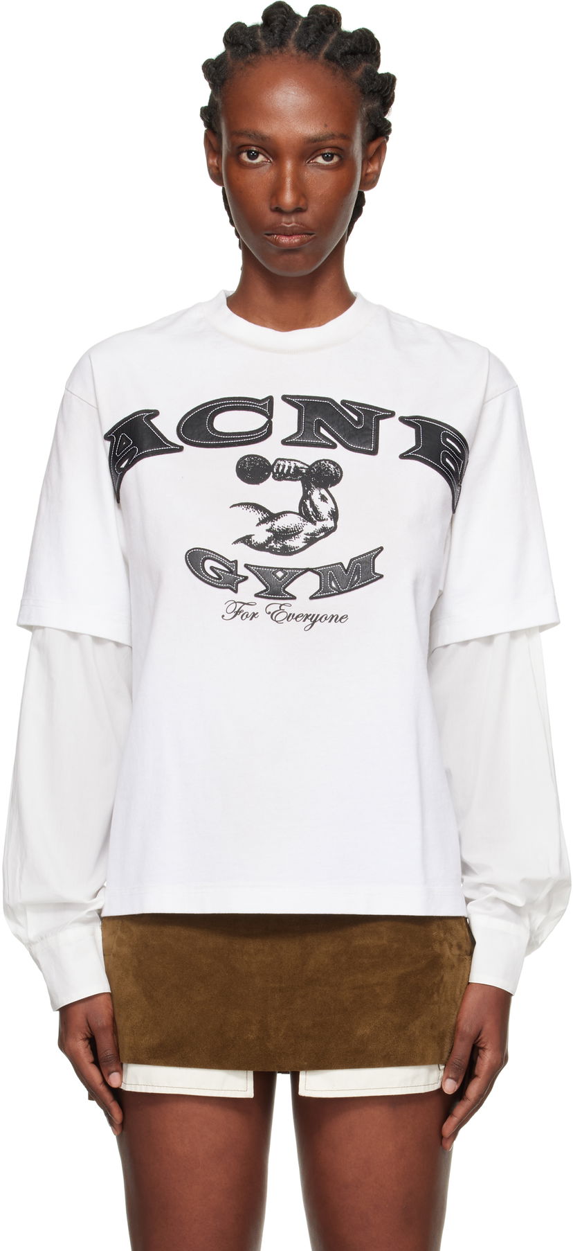 Majica kratkih rukava Acne Studios Layered Logo T-Shirt by Acne Studios Bijela | CL0404-