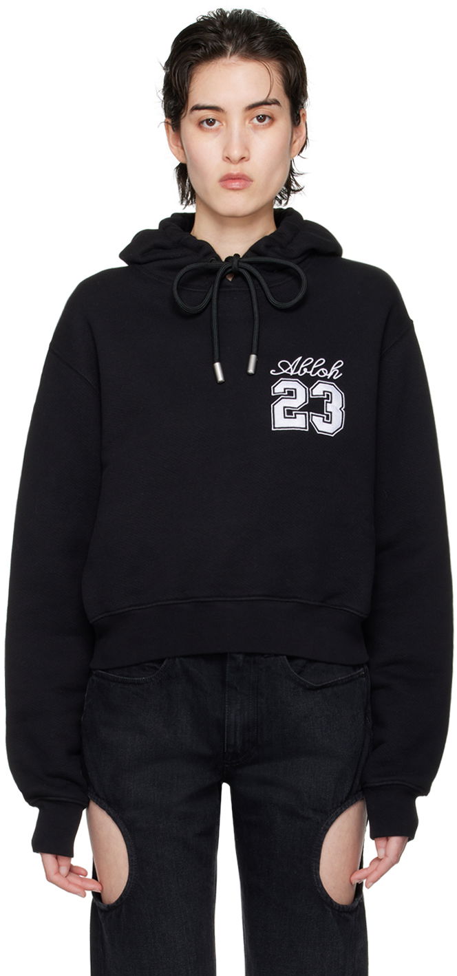Dukserice Off-White Black Embroidered Hoodie Crna | OWBB016S24FLE0011001