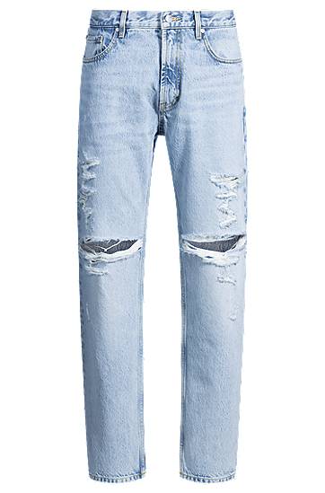 Jeans BOSS Regular-Fit Stonewashed Jeans Plava | 50537716