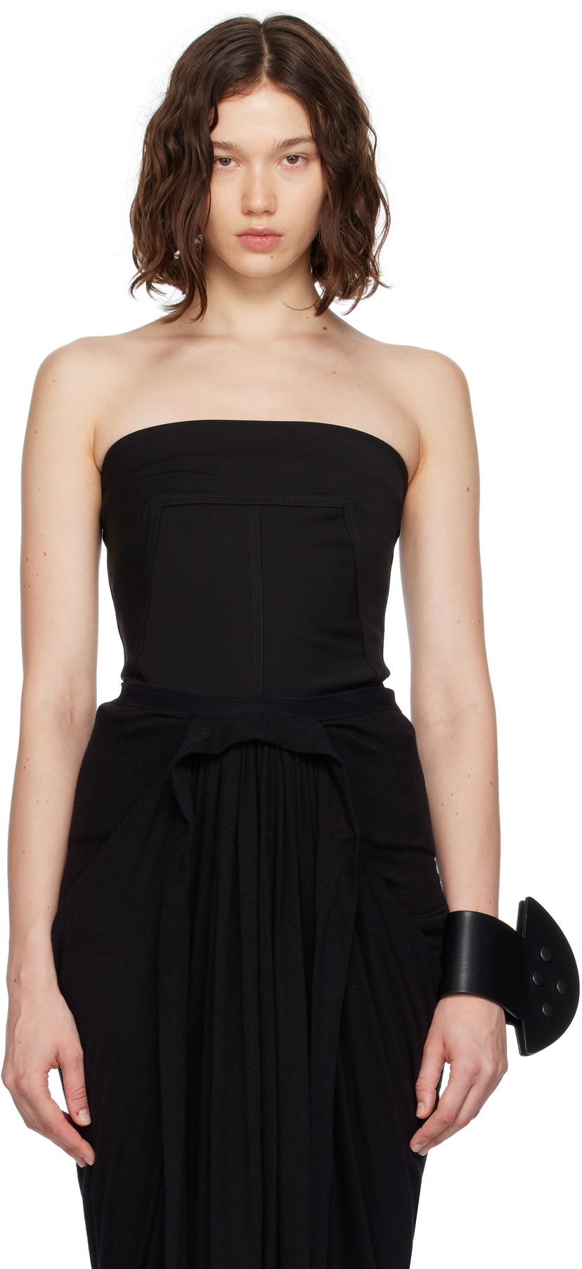 Majica bez rukava Rick Owens Rick Owens Concordians Wool Bustier Top Crna | RP02E4127 WST