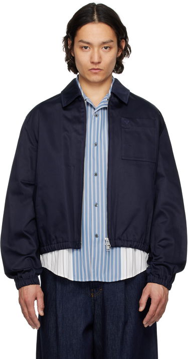 Bomber jakna AMI AMI Paris Cotton Ami de Coeur Zipped Jacket Tamnoplava | HJK059.CO0103, 0