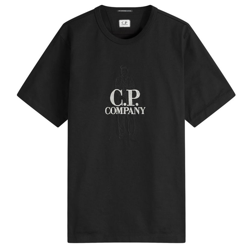 Majica kratkih rukava C.P. Company C.P. Company 30/2 Embroidered British Sailor T-Shirt, Large Crna | 18CMTS106A-110301W-999