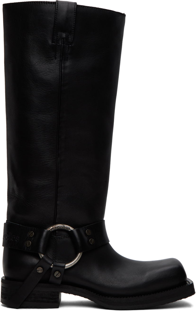 Odjeća Acne Studios Black Buckle Boots Crna | AD0683-