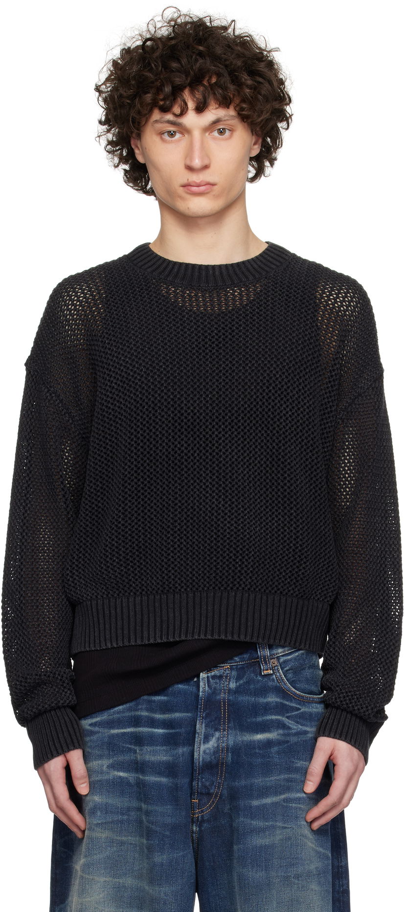 Džemper Represent Clo Represent Open Gauge Knit Sweater Crna | MLM3821