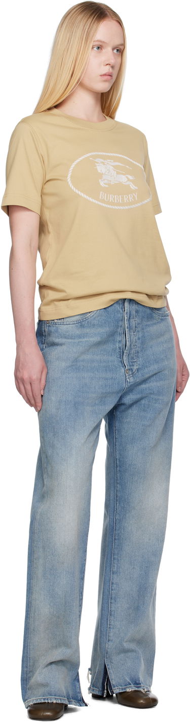 Majica kratkih rukava Burberry Burberry Knight Stamp Cotton T-Shirt Bež | 8110926, 3