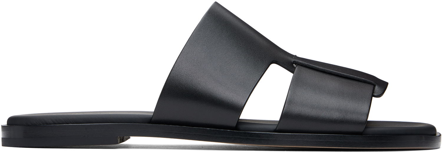 Tenisice i cipele BOSS BOSS Buffed Leather Sandals Crna | 50539243, 0
