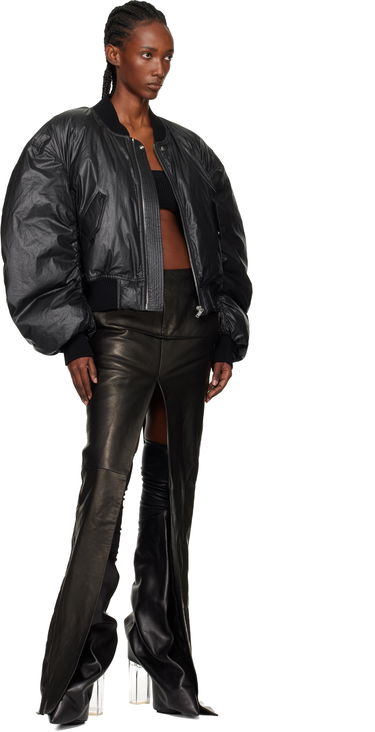 Suknja Rick Owens Concordians Sliced Draped Leather Maxi Skirt Crna | RO02E4387 LNV, 3