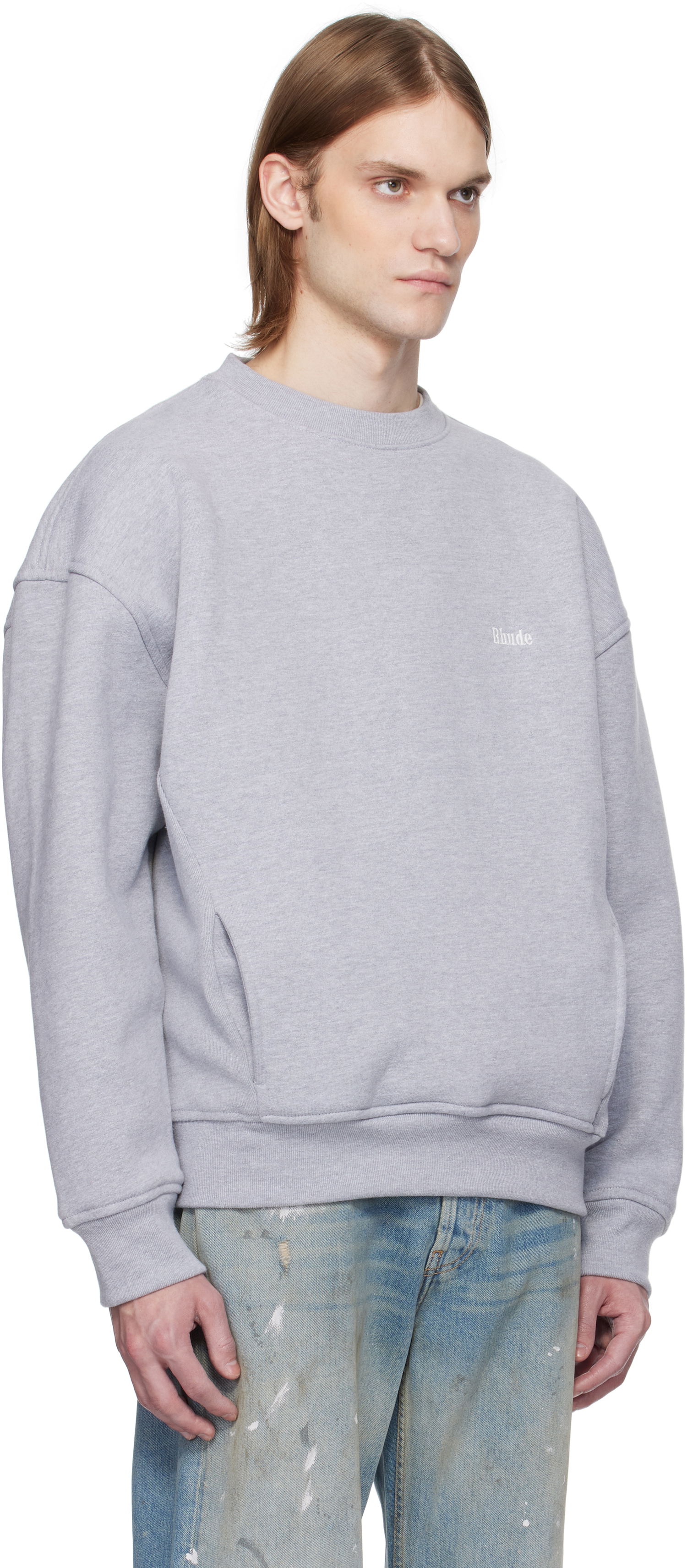 Džemper Rhude Rhude Classique Crewneck Sweatshirt Siva | RHSS25ST01229, 1