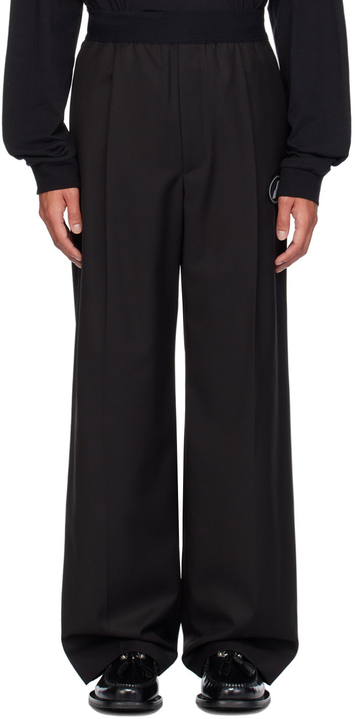 Hlače We11done Logo Straight Leg Trousers Crna | WD-PT4-20-729-U-BK