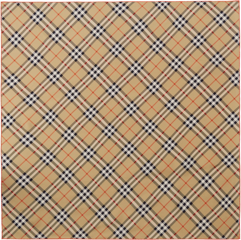 Šal Burberry Burberry Check Silk Scarf Bež | 8088140
