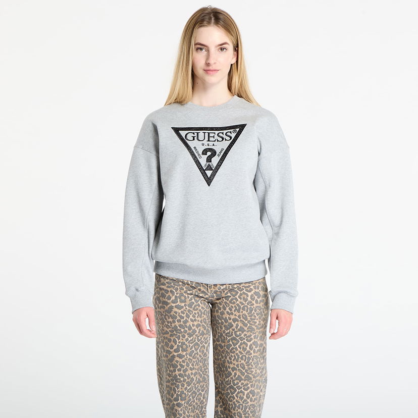 Dukserice GUESS Guess Triangle Glitter Sweatshirt Siva | W5BQ11KC8I1-LMGY