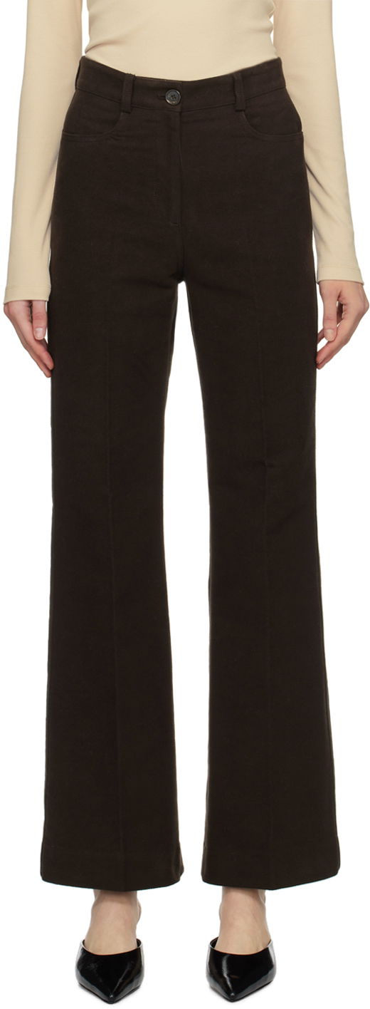 Hlače TOTEME TOTEME Flared Trousers Smeđa | 241-WRB1058-FB0171