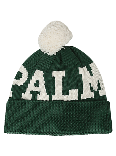 Kapica Palm Angels Logo Pompon Beanie Zelena | PWLC011F22KNI0015501