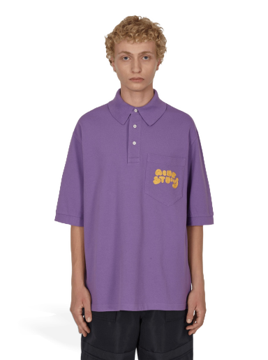 Polo majica Acne Studios Bubble Logo Polo T-Shirt Ljubičasta | BL0326- ADI