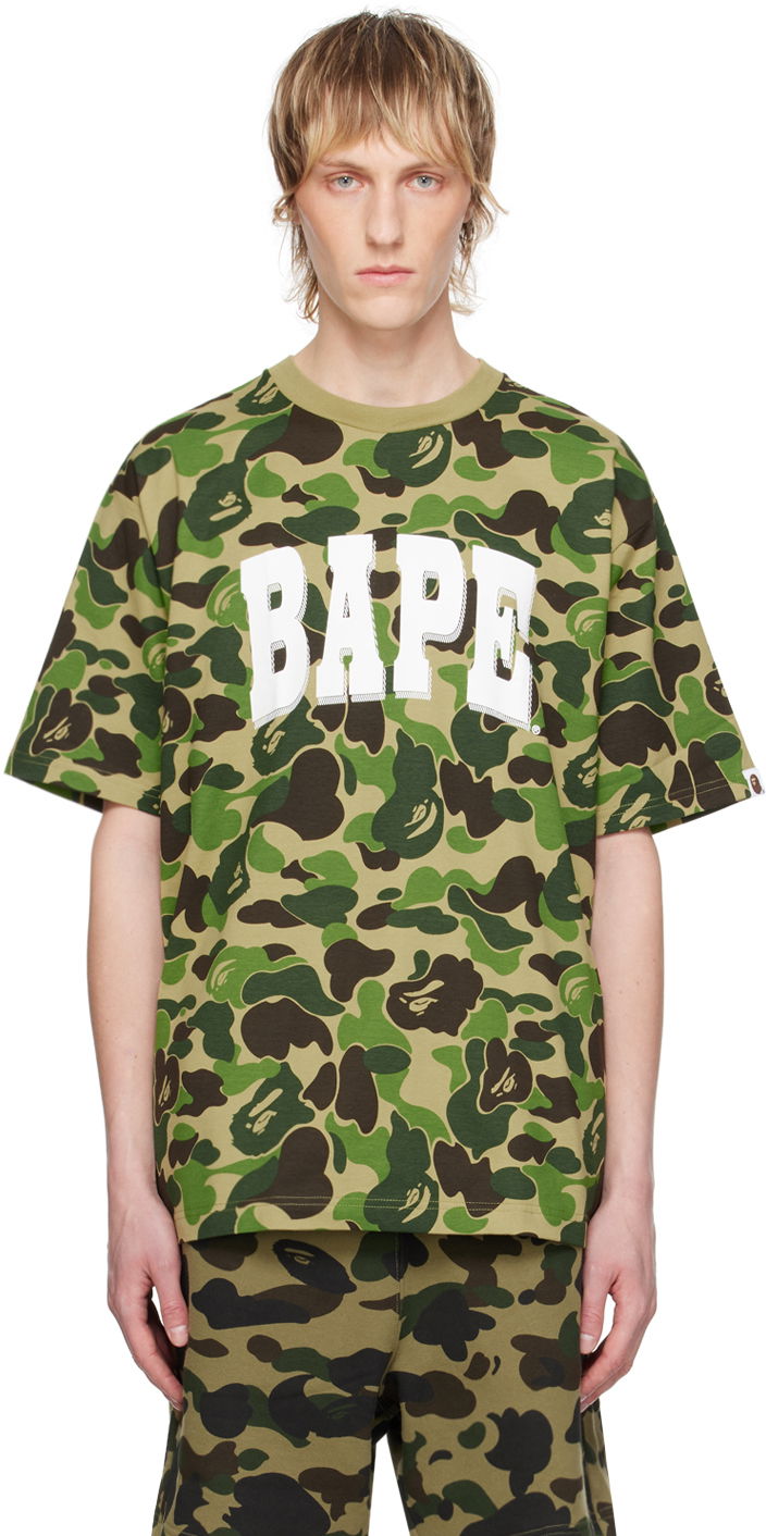 Majica kratkih rukava BAPE BAPE Khaki ABC Camo T-Shirt Zelena | 001CSK301007M