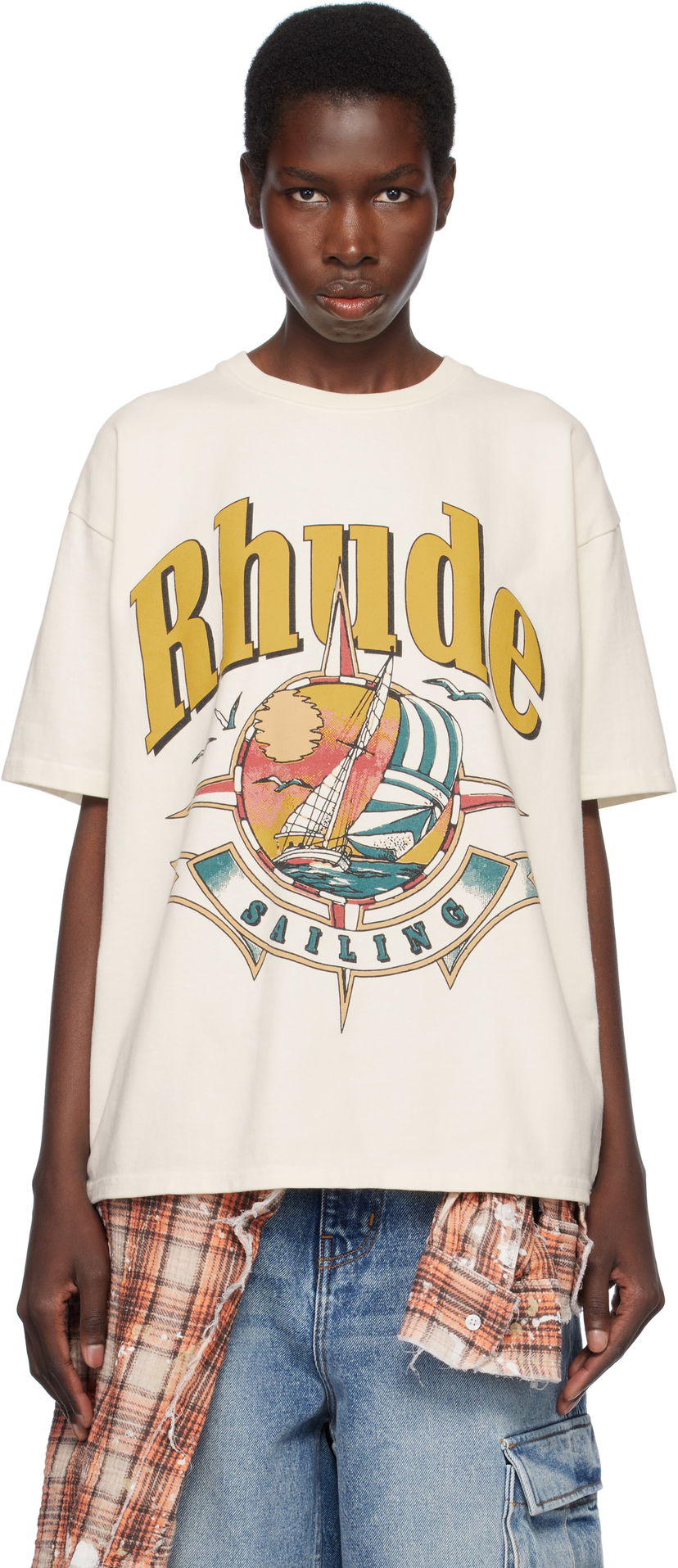 Majica kratkih rukava Rhude Rhude Sailing Graphic T-Shirt Bijela | RHSS25TT01012