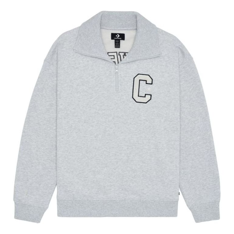 Džemper Converse Essentials Quarter-Zip Sweatshirt Siva | 10026553-A03