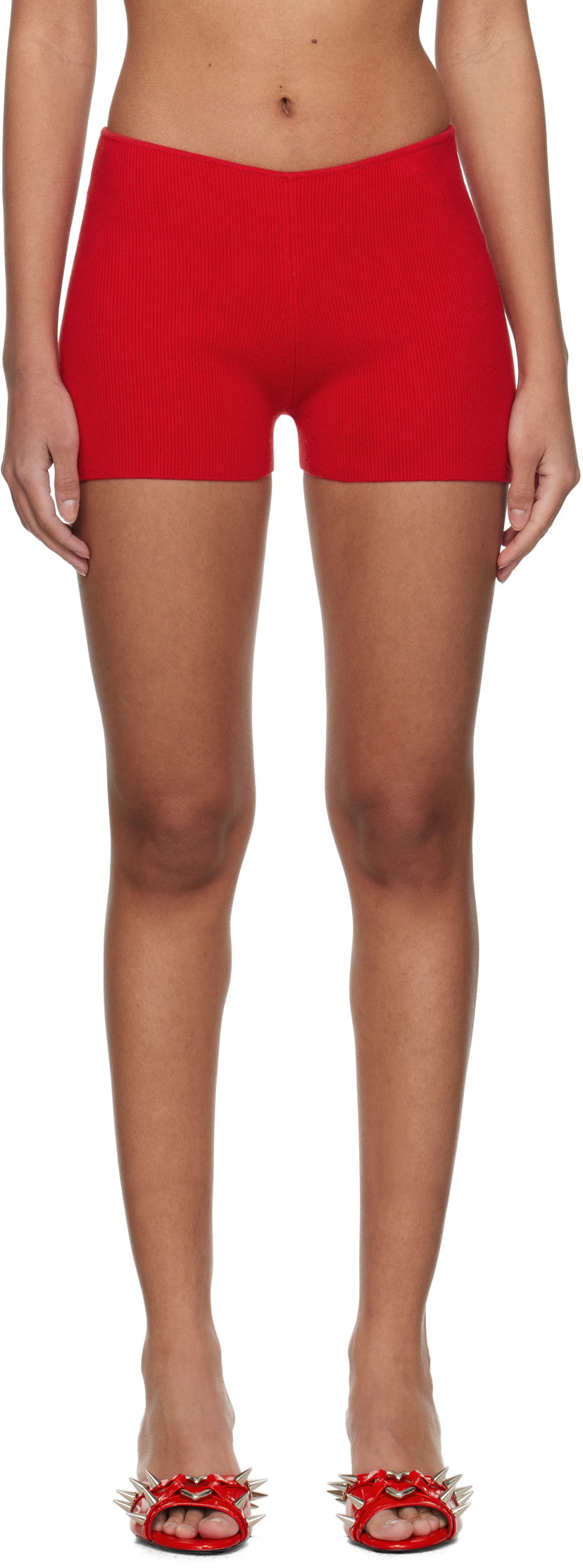 Kratke hlače GUIZIO Guizio Rib Knit Hot Shorts Crvena | R24604S011
