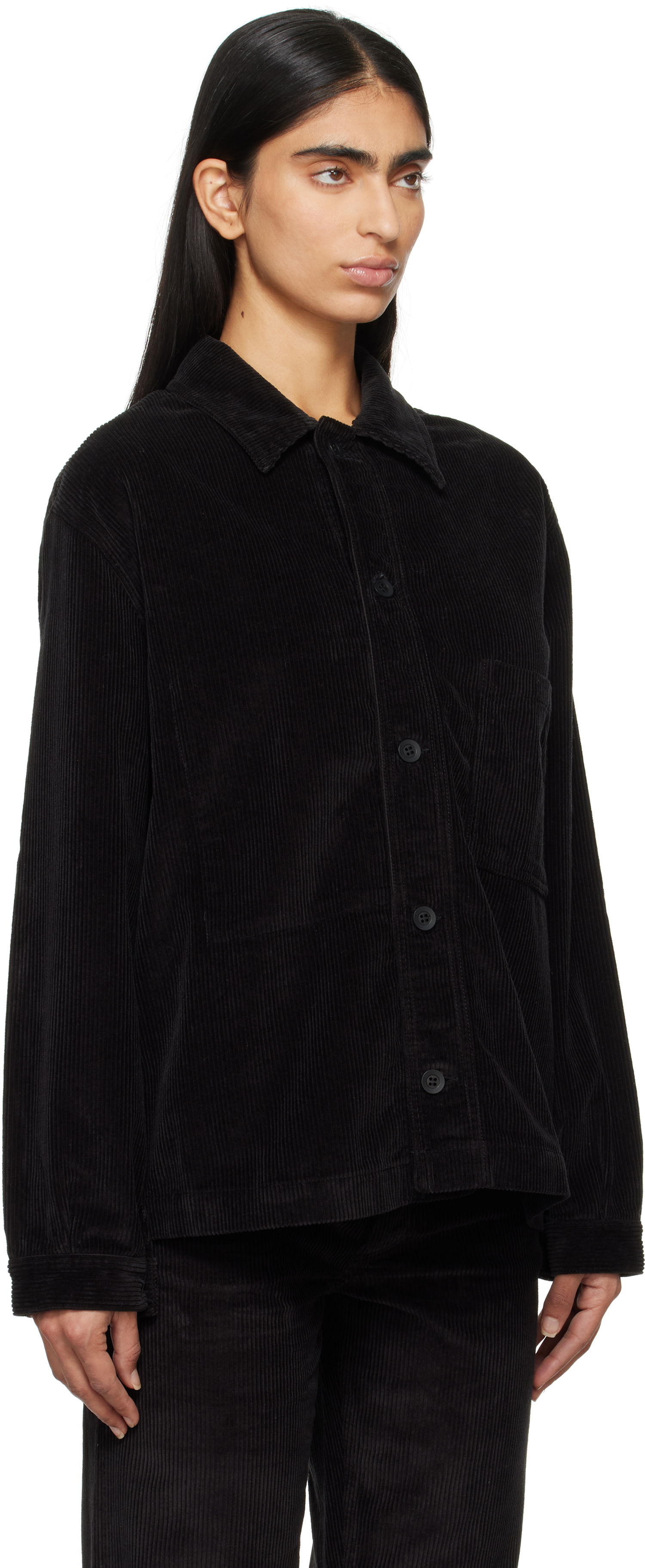 Jakna Baserange Altru Corduroy Button-Up Jacket Crna | JAAL-CO-WI24, 1