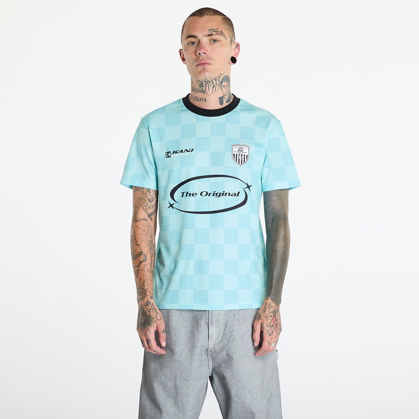 Majica kratkih rukava Karl Kani OG Sport Star Check Trikot Light Blue/ Black Tirkiz | KU243-002-2