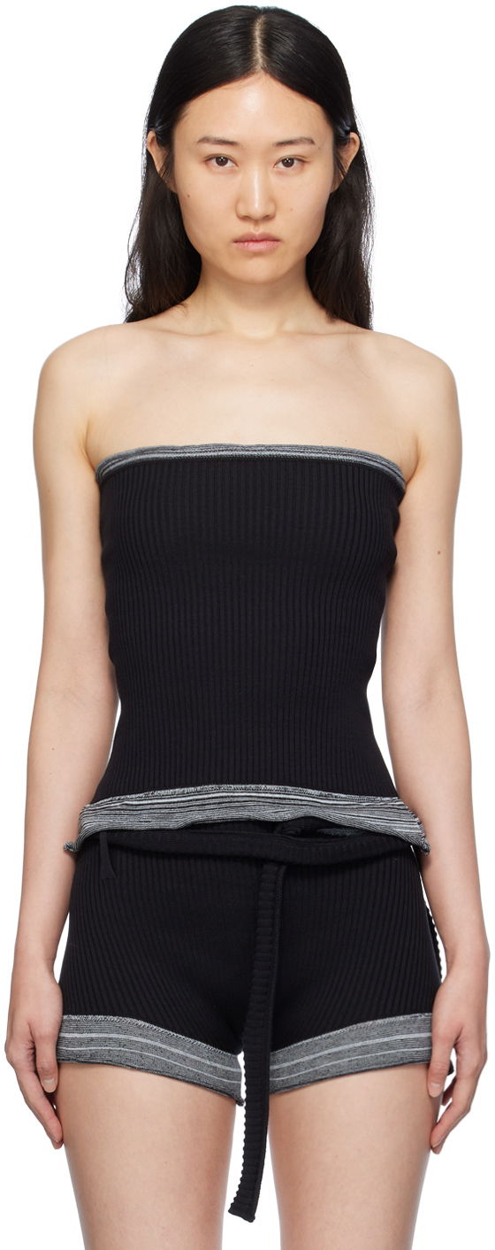 Majica bez rukava Ottolinger Ottolinger Fringes Tube Top Crna | 708602