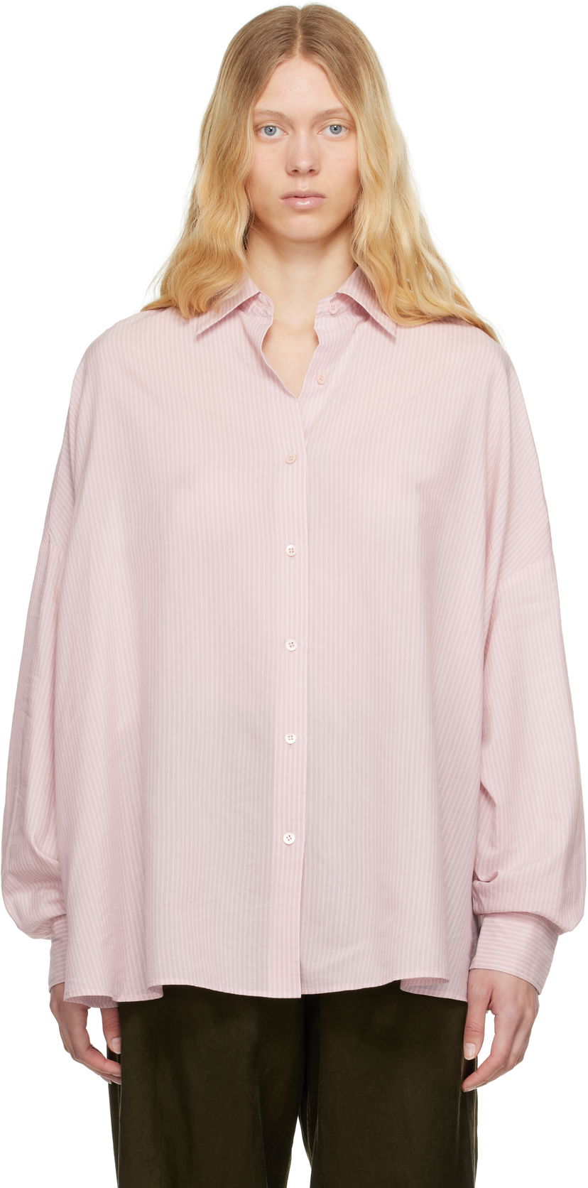 Košulja Dries Van Noten Dries Van Noten Striped Cocoon Shirt Ružičasta | 251-010700-1524