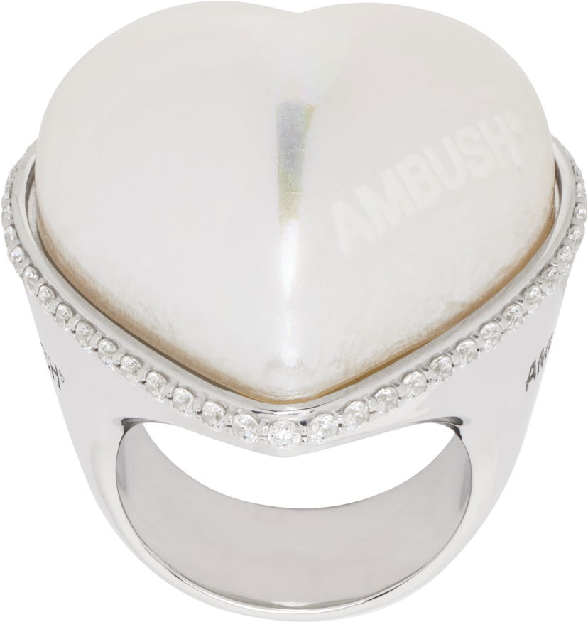 Prsten Ambush AMBUSH Large Pearl Heart Ring Bijela | 12115243