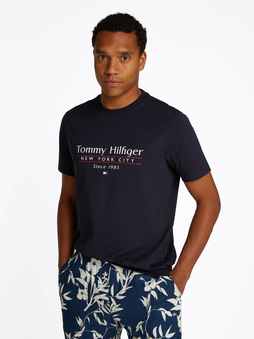 Majica kratkih rukava Tommy Hilfiger Tommy Hilfiger Logo Crew Neck T-Shirt Tamnoplava | MW0MW38621DW5