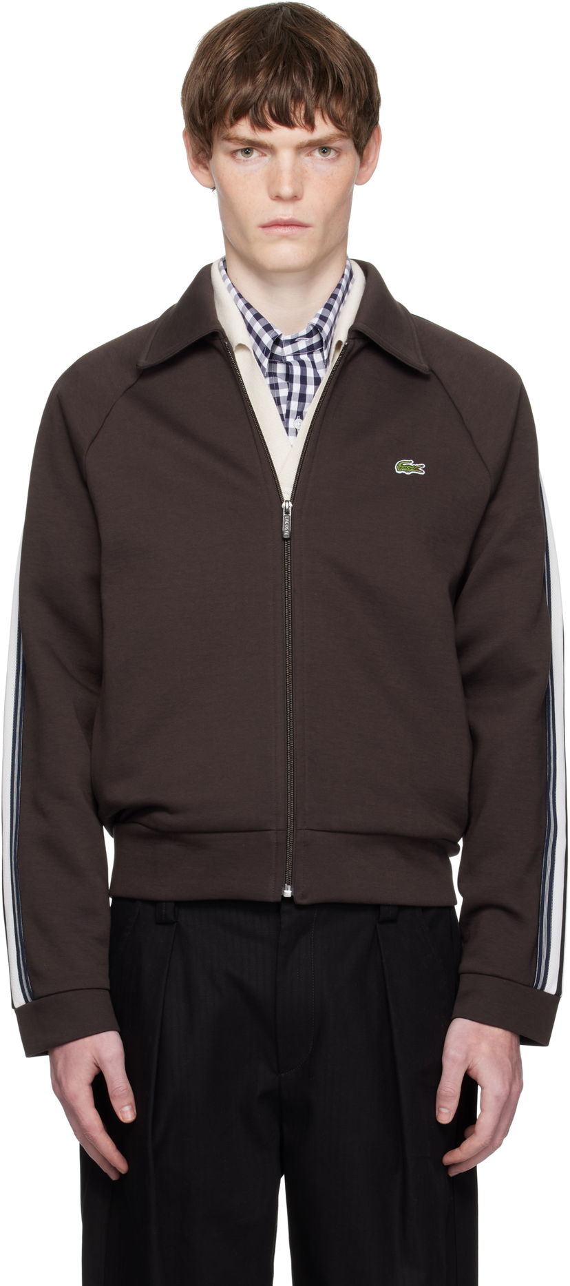 Dukserice Lacoste Zip-Up Sweatshirt Smeđa | SH5927_SKB