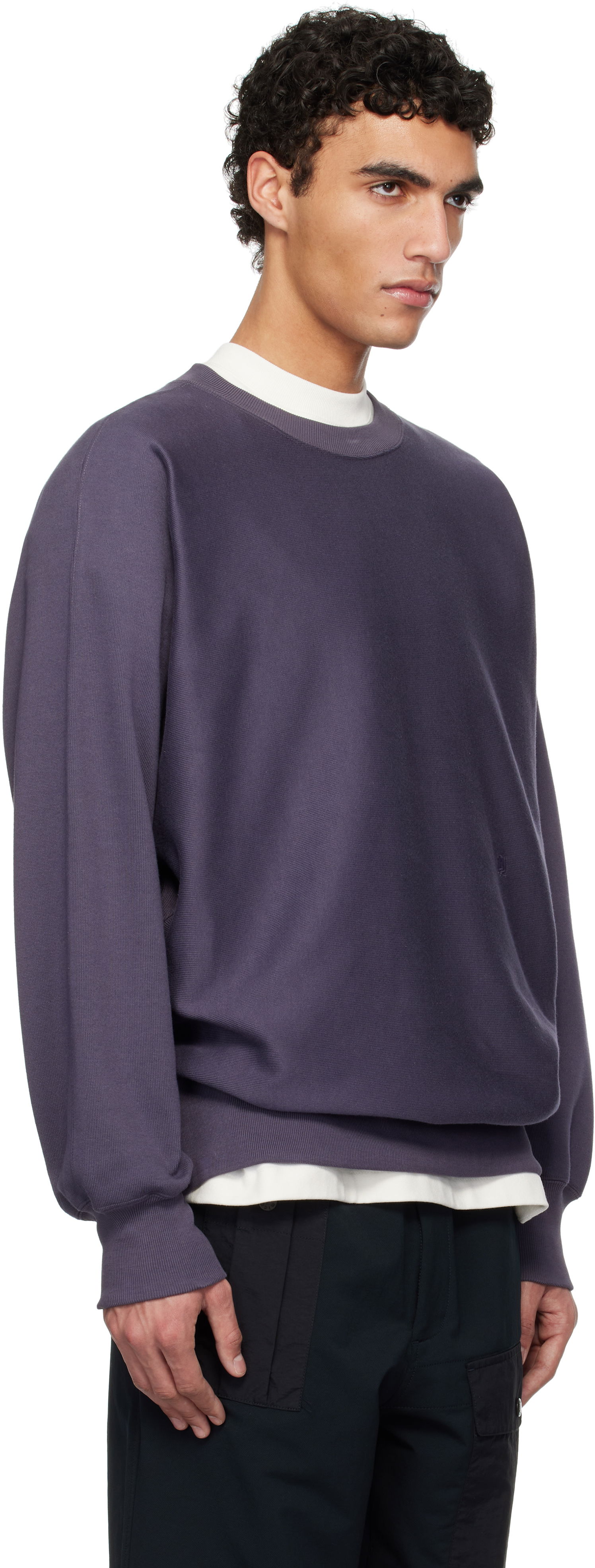 Dukserice NANAMICA nanamica Crew Neck Sweatshirt Ljubičasta | S25SH011U, 1