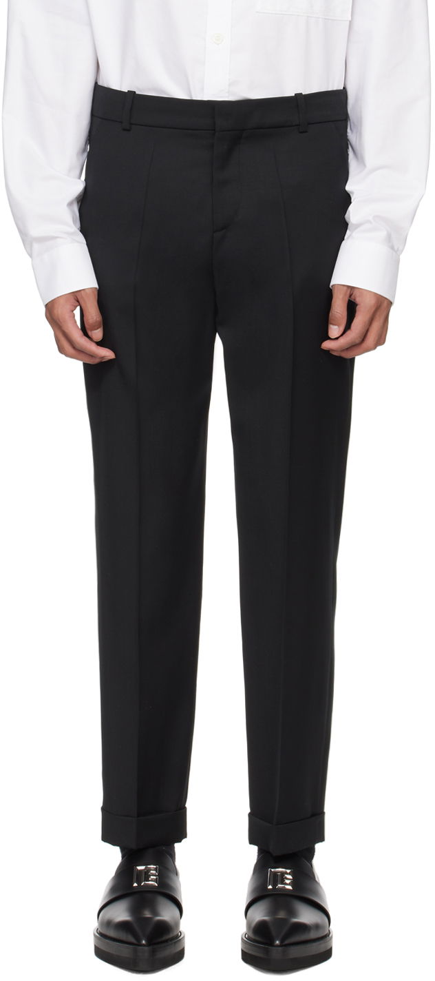Hlače Balmain Rolled Cuff Trousers Crna | CH1PM030WB12