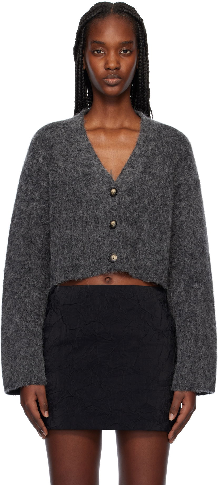 Džemper Nanushka Cropped Cardigan Siva | NW24FWSW44497