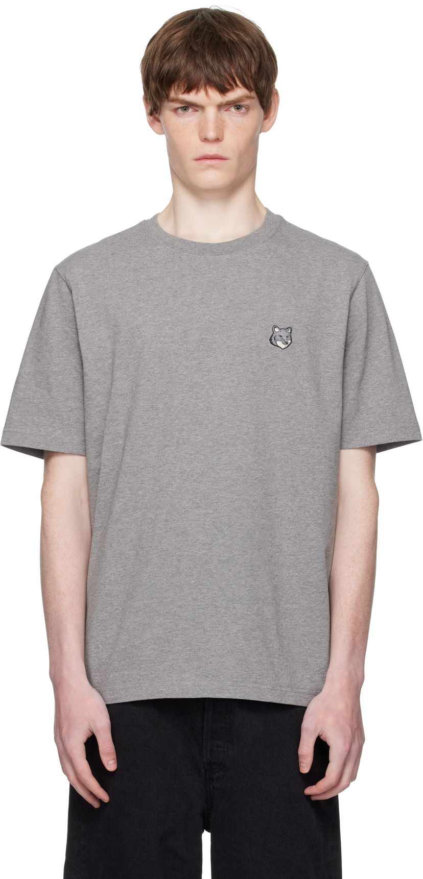 Majica kratkih rukava MAISON KITSUNÉ Maison Kitsuné Fox Head Patch Comfort T-Shirt Siva | PM00108KJ7025