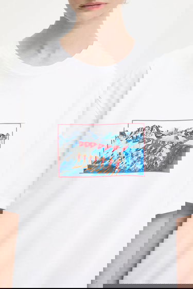 Majica kratkih rukava Fiorucci Winter Waterskiing Print Boxy Cotton T-shirt Bijela | W25FWJTS003CJ01WH01, 3