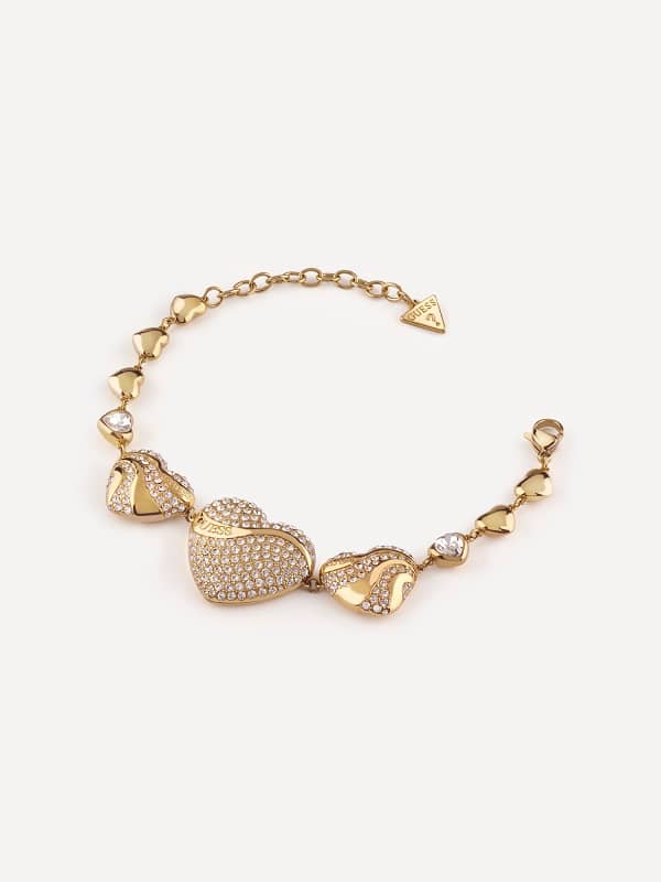 Narukvica GUESS Gold-Tone Heart Bracelet Metalik | JUBB04488JW