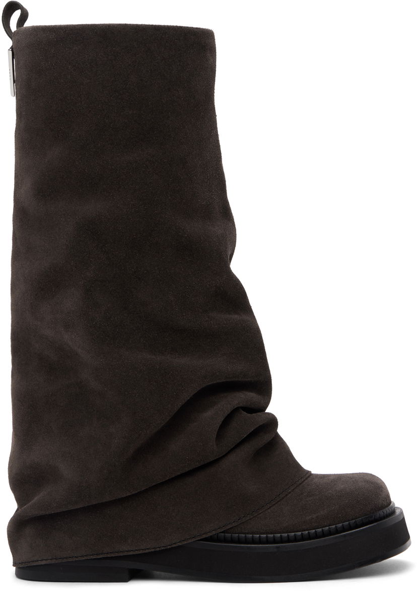 Odjeća The Attico Attico Robin Suede Slouch Boots Siva | 246WS798 L007